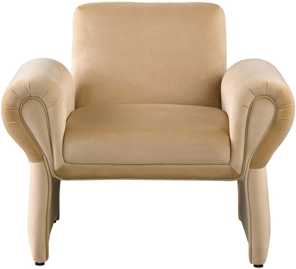 Fleurette Camel Velvet Accent Chair 409Camel Meridian Furniture