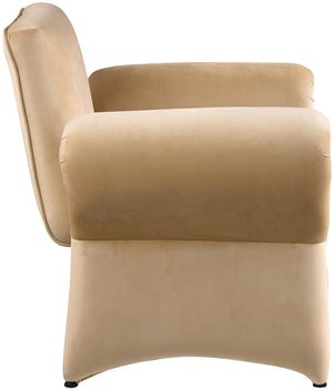 Fleurette Camel Velvet Accent Chair 409Camel Meridian Furniture