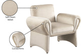 Fleurette Cream Velvet Accent Chair 409Cream Meridian Furniture