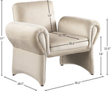 Fleurette Cream Velvet Accent Chair 409Cream Meridian Furniture