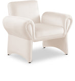 Fleurette Cream Velvet Accent Chair 409Cream Meridian Furniture