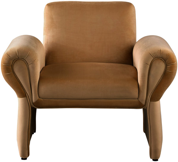 Fleurette Saddle Velvet Accent Chair 409Saddle Meridian Furniture