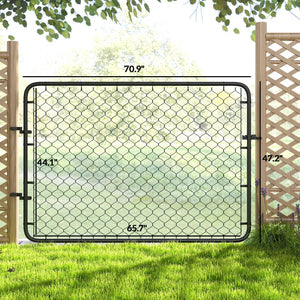 English Elm Galvanized Steel Chain Link Garden Gate Powder Coated Adjustable Yard Fence Entry T3971P421236