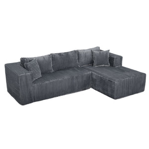 English Elm 105" L-Shaped Modular Sofa With Left Chaise - Plush Foam, Space-Saving, Kid & Pet Friendly Design W1710S00425