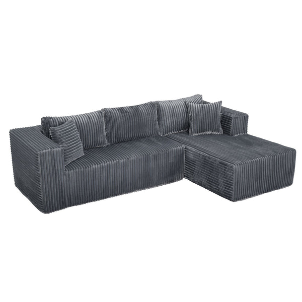 English Elm 105" L-Shaped Modular Sofa With Left Chaise - Plush Foam, Space-Saving, Kid & Pet Friendly Design W1710S00425