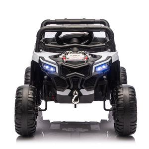 English Elm 12v Kids Electric Utv Ride on Toy with Parental Remote Swing Function and Shock Absorbers Black W1578P368160