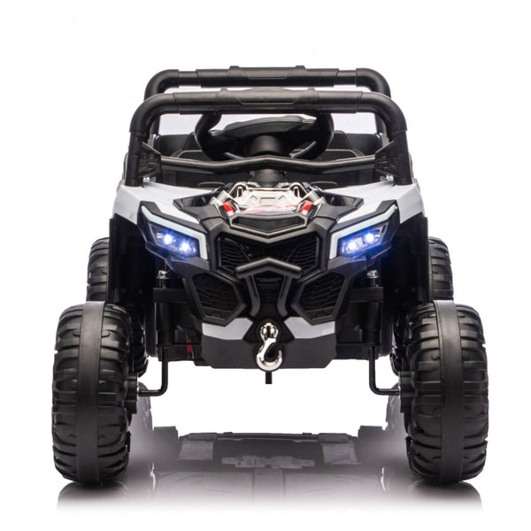 English Elm 12v Kids Electric Utv Ride on Toy with Parental Remote Swing Function and Shock Absorbers Black W1578P368160