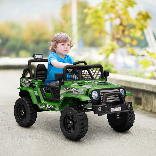 English Elm Qaba 12v Toddler Electric Motorcycle with Twist Throttle Rear Suspension Training Wheels Green W2225P249878