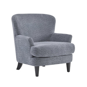 English Elm Christopher Knight Home® - Gerald Boucle Upholstered Club Chair with Tapered Birch Legs, Tonal Piping and Cozy Texture Black,Dusty Blue 33 L x 32.75 W x 30 H N776P243523B