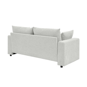 English Elm Modern Low Profile Upholstered Sofa Deep Seat Cushions for Apartment Living Rooms Beige B343P435915