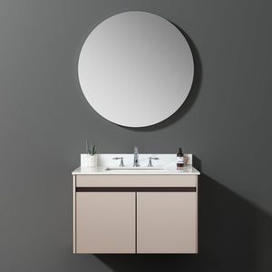English Elm 37 Inch Marble Vanity Top - Elegant Carrara White Finish With Undermount Sink & 4" Backsplash Design W2699P192442