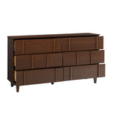 60" Modern Solid Wood Dresser Walnut BR60BRX6DWT-T Walker Edison