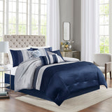 Madison Park Amherst Transitional 7 Piece Comforter Set MP10-2209 Navy