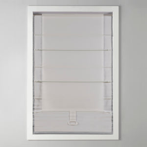 JLA Home Madison Park - Basketweave Cordless Room Darkening Roman Shade with Thermal Foam Backing for Privacy & Energy Savings Grey MP40-6554