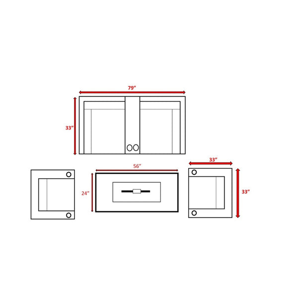English Elm Ready-To-Use 6-Piece Wicker Patio Conversation Set With Fire Pit, Cushions & Seating For 4+ Comfort B120S00222-GIGA