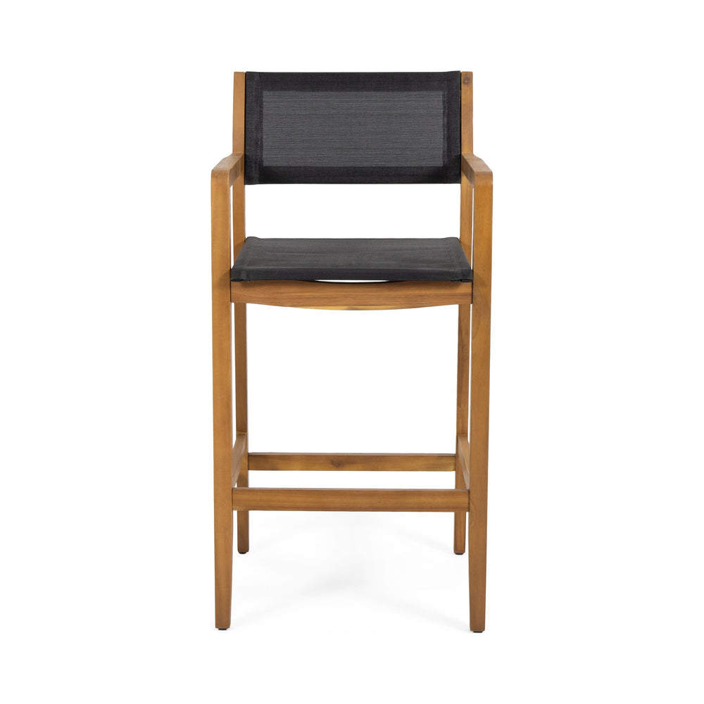 English Elm Christopher Knight Home® - FAIRFAX Santana Acacia Wood Outdoor Bar Stools Set of 2 — Teak Finish, Faux Rattan Seats, 30" Height 68991.00BLK