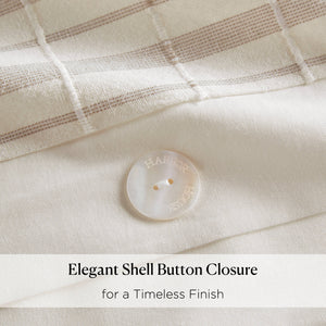 JLA Home Harbor House Blue - 6 Cotton Jacquard Oversized Comforter Set with Blue Stripe Ivory Weave, Hypoallergenic Fill, OEKO-TEX Certified HH10-1990