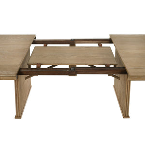 English Elm Distressed Oak Veneer Extension Dining Set with Sideboard Seats Eight in Farmhouse Style B062S01841
