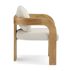 English Elm Christopher Knight Home® - 2-Pack Dining Chairs with Pillow Back and Curved Arms, Foam Seat Comfort, Sturdy Rubber Wood Frame Beige+Natural N779P298399B