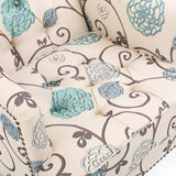 Christopher Knight Home® - Noble House - Harrison White and Blue Floral Fabric Tufted Club Chair