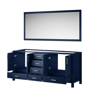 English Elm Navy Double Bath Vanity 72" W with 70" Mirror — Fully Assembled, 2 Cabinets, 6 Drawers, Shelf B2731S00521