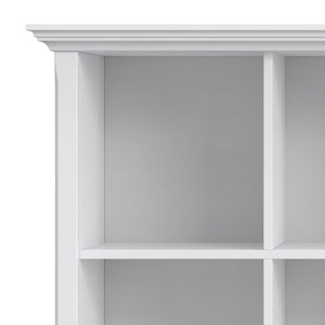 English Elm Amherst White Solid Wood Console Table with Eight Open Cubbies for Entryway or Living Room B136P481645