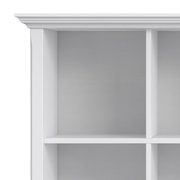 English Elm Amherst White Solid Wood Console Table with Eight Open Cubbies for Entryway or Living Room B136P481645