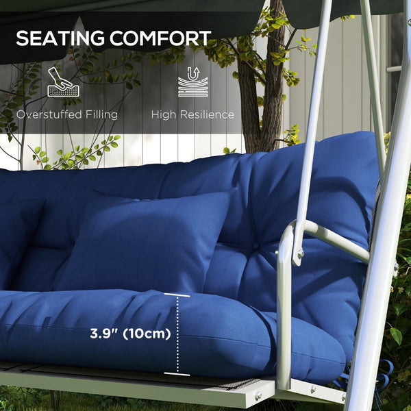English Elm Outsunny Tufted Patio Bench Cushion Set Polyester Fill Water Resistant Outdoor Seat Blue W2225P174513
