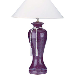 English Elm 35" Ceramic Table Lamp Burgundy Glazed Curvy Design with Rope Tassel & White Linen Shade, UL Listed B072116129