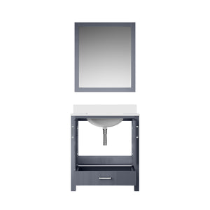 English Elm Dark Grey 30 in Bath Vanity with White Quartz Top, Soft-Close Drawers, Mirror Included, Durable Finish B2731S00674