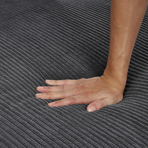 English Elm 3 Corduroy Double-Chaise Sectional Sofa with Removable Covers, Foam Cushions & Minimalist Design Gray B343S00007