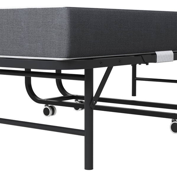 English Elm 75 Inch Rollaway Twin Bed with Memory Foam Mattress Heavy Duty Steel Frame Foldable W2735P425463