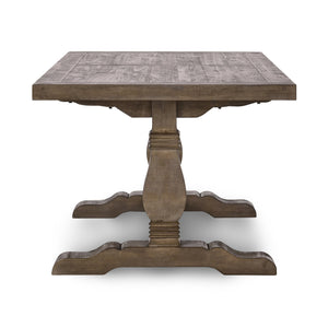 English Elm Caleb 78" Rustic Farmhouse Dining Table in Distressed Antique Brown Solid Pine Hand-Finished Elegance B2723S00003