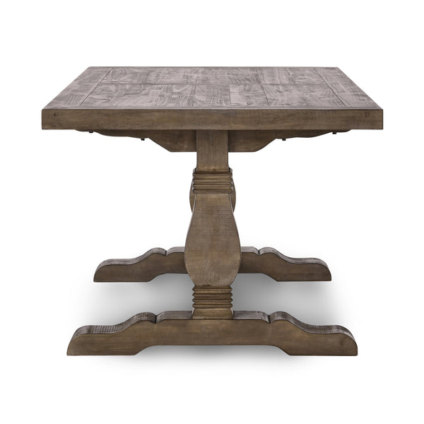 English Elm Caleb 78" Rustic Farmhouse Dining Table in Distressed Antique Brown Solid Pine Hand-Finished Elegance B2723S00003
