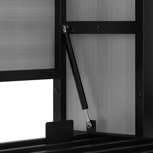 English Elm Twin Twin Murphy Bed with Metal Frame, Foldable 2-in-1 Space-Saving Design, Built-In Wardrobe, Shelves, Power Outlets and Durable Storage Solution Gray W1580S00148