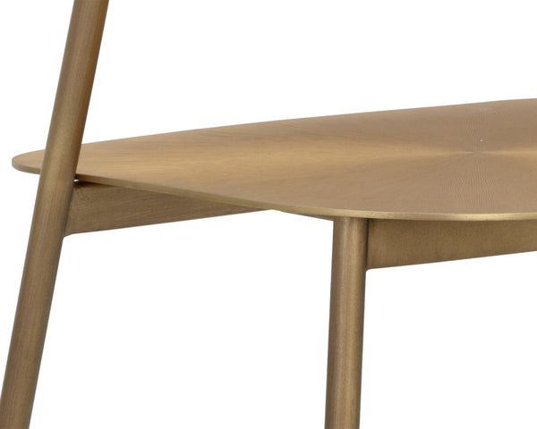 Sunpan Keanu Sleek Modern Barstool with Antique Brass Finish and Unique Starburst Design for Stylish Spaces Antique Gold