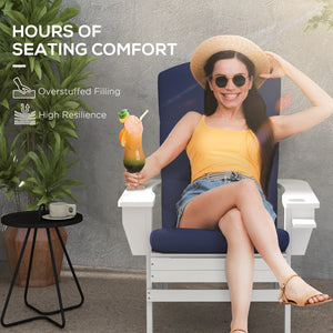 English Elm Outsunny 2 Piece Adirondack Chair Cushions Set – Water-Repellent, Plush Support, Blue For Outdoor Relaxation W2225P174514-GIGA