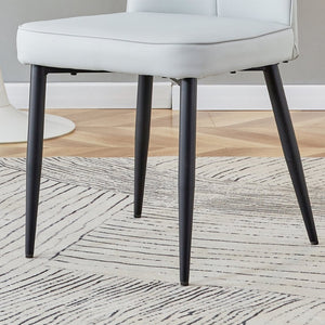 English Elm Table And Chair Set - 31.5" Round Dark Wood Dining Table With 2 Light Gray Pu Chairs For Small Spaces W1151S02487-GIGA