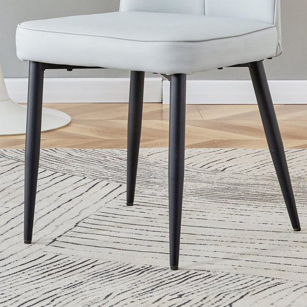 English Elm Table And Chair Set - 31.5" Round Dark Wood Dining Table With 2 Light Gray Pu Chairs For Small Spaces W1151S02487-GIGA