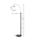 INK+IVY Bristol Transitional Arched Metal Floor Lamp with Frosted Glass Shade II154-0124 Matte Black Base/Frosted Shade