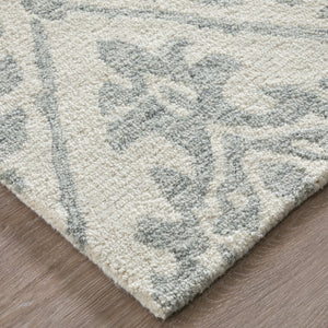 Feizy Rugs Belfort Hand-tufted Wool Rug - Timeless Floral & Botanical Designs For Elegant Home Décor Style Ivory,Gray Wool 8698a29fgry000f00