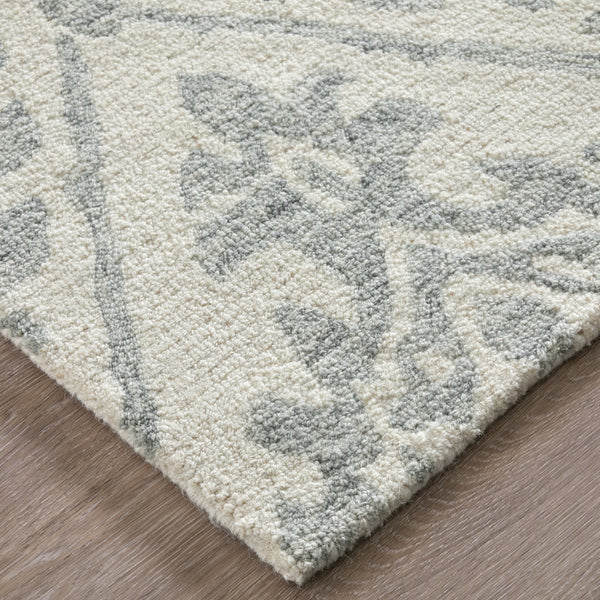 Feizy Rugs Belfort Hand-tufted Wool Rug - Timeless Floral & Botanical Designs For Elegant Home Décor Style Ivory,Gray Wool 8698a29fgry000f00