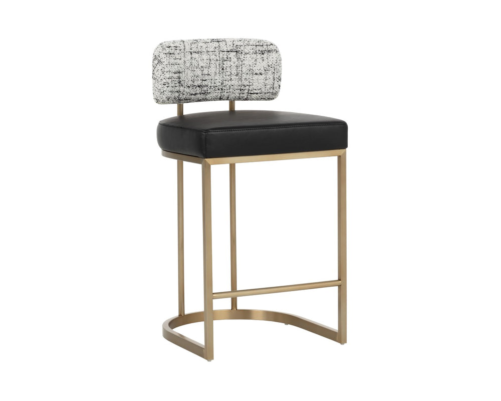 Sunpan LARISSA Counter Stool - Stylish Bravo Black & Halton Birch, Perfect for Modern Kitchens & Bars 112426