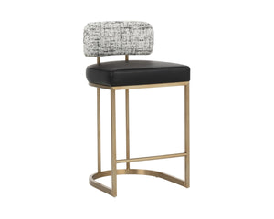 Sunpan LARISSA Counter Stool - Stylish Bravo Black & Halton Birch, Perfect for Modern Kitchens & Bars 112426