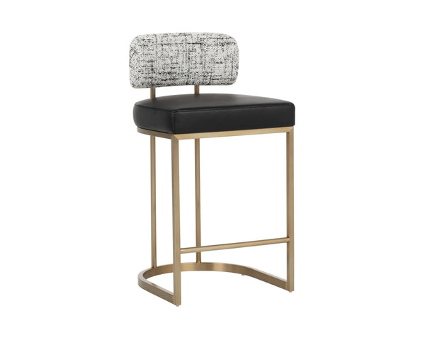 Sunpan LARISSA Counter Stool - Stylish Bravo Black & Halton Birch, Perfect for Modern Kitchens & Bars 112426