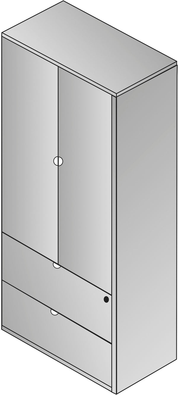 OSP Home Furnishings Kenwood Lateral File Cabinet Tall Office Storage with Locking Drawers for Legal Documents KEN-52-MAH