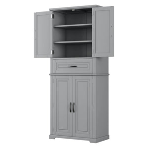 English Elm Christopher Knight Home® - Bathroom Storage Cabinet with Doors Drawer and Adjustable Shelves — MDF Build, Anti-Tip Safety, Modern Appeal Grey N759P241667E