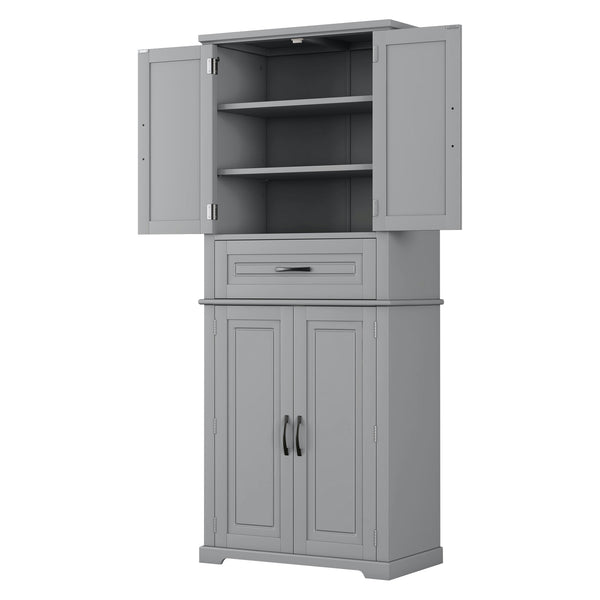 English Elm Christopher Knight Home® - Bathroom Storage Cabinet with Doors Drawer and Adjustable Shelves — MDF Build, Anti-Tip Safety, Modern Appeal Grey N759P241667E
