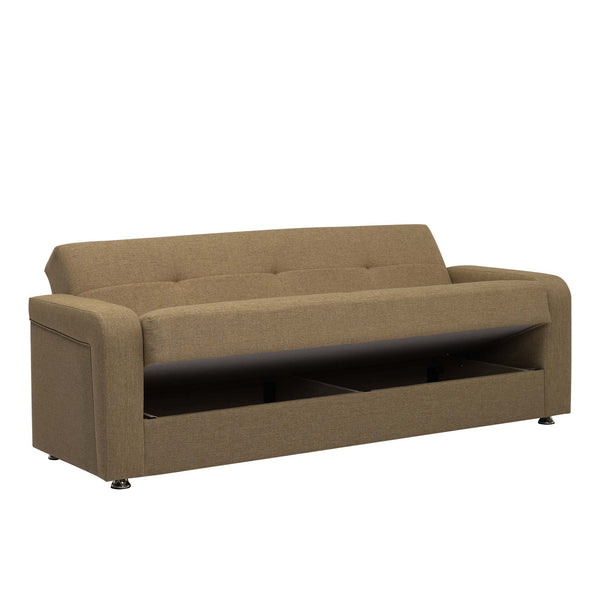 English Elm PrimeNest Concorde Collection Upholstered Convertible Sofabed with Storage, Chenille Leatherette Seating Brown B030P286479