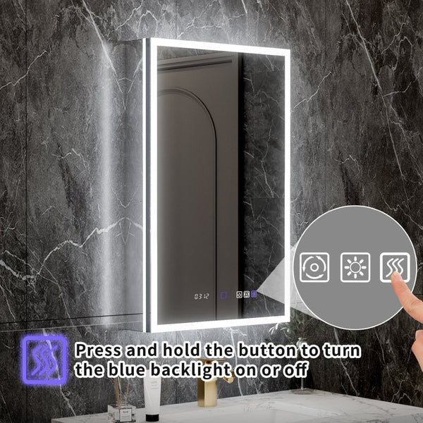 English Elm 20*32 Inch Led Medicine Cabinet with Anti-fog Gfci Outlet and Dimming Bathroom Mirror W637P349553